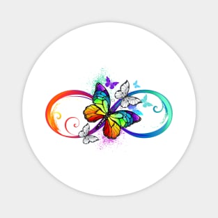 Bright infinity with rainbow butterfly Magnet